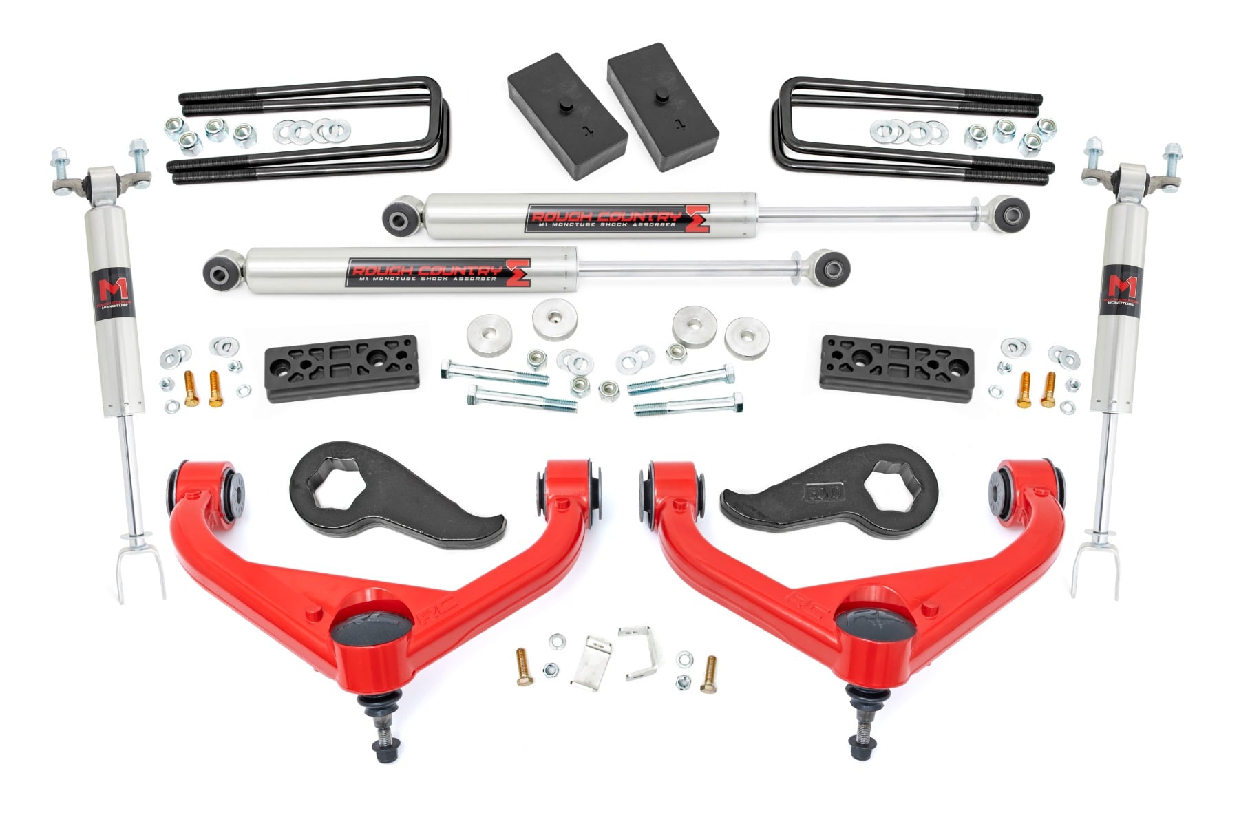 3 Inch Lift Kit UCAs M1 Red Silverado/Sierra 2500HD/3500HD (20-26) Rough Country