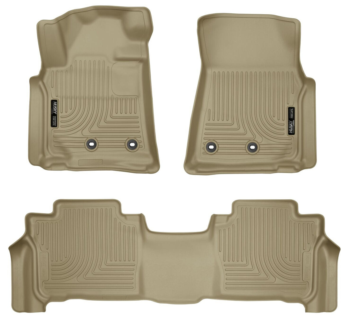 Weatherbeater Front & 2nd Seat Floor Liners Black 13-21 Lexus LX570 / Toyota Land Cruiser Husky Liners