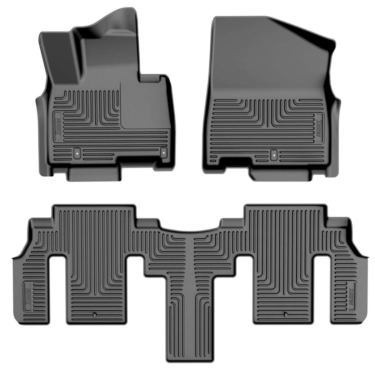 Weatherbeater - Front and 2nd Seat Floor Liners Black 22-27 Kia Carnival Husky Liners