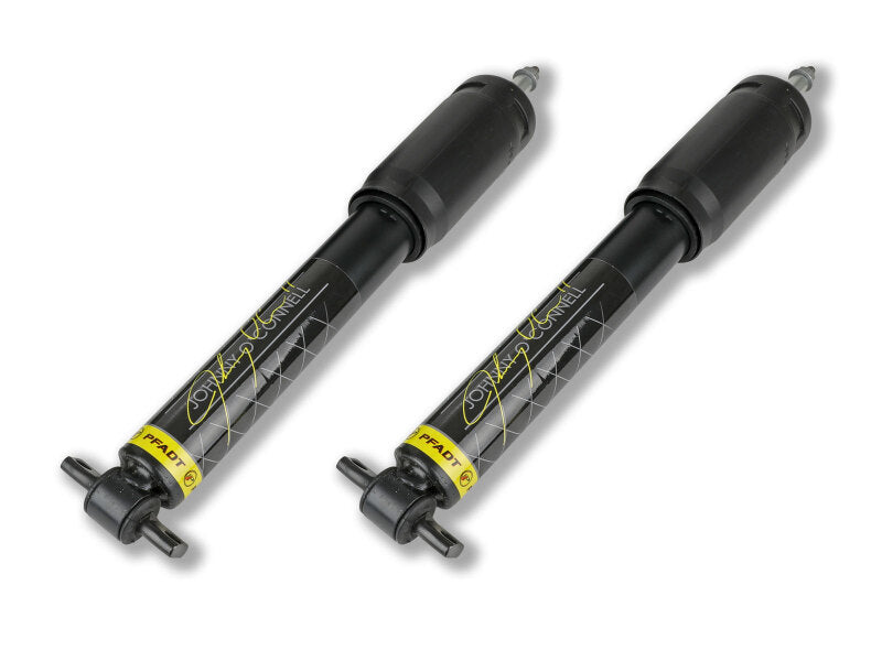 AFE PFADT Series OE replacement shocks for Chevrolet Corvette C7 models from 2014 to 2019, showcasing a sleek black design.