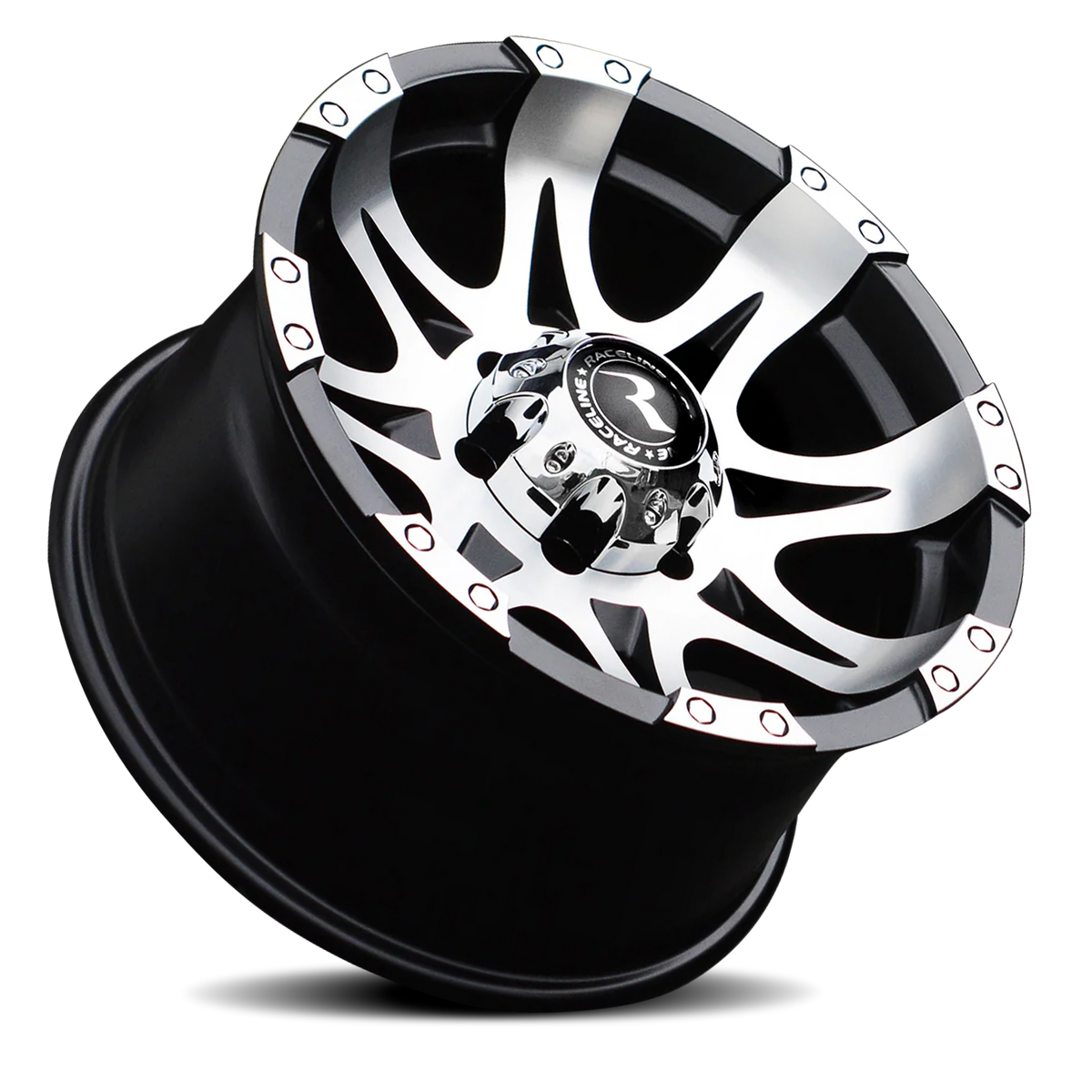 Aluminum Wheels 16x8 Raptor 982 Machined Face Black 0 Offset 8 on 165.1 Bolt Pattern 131 Bore Raceline