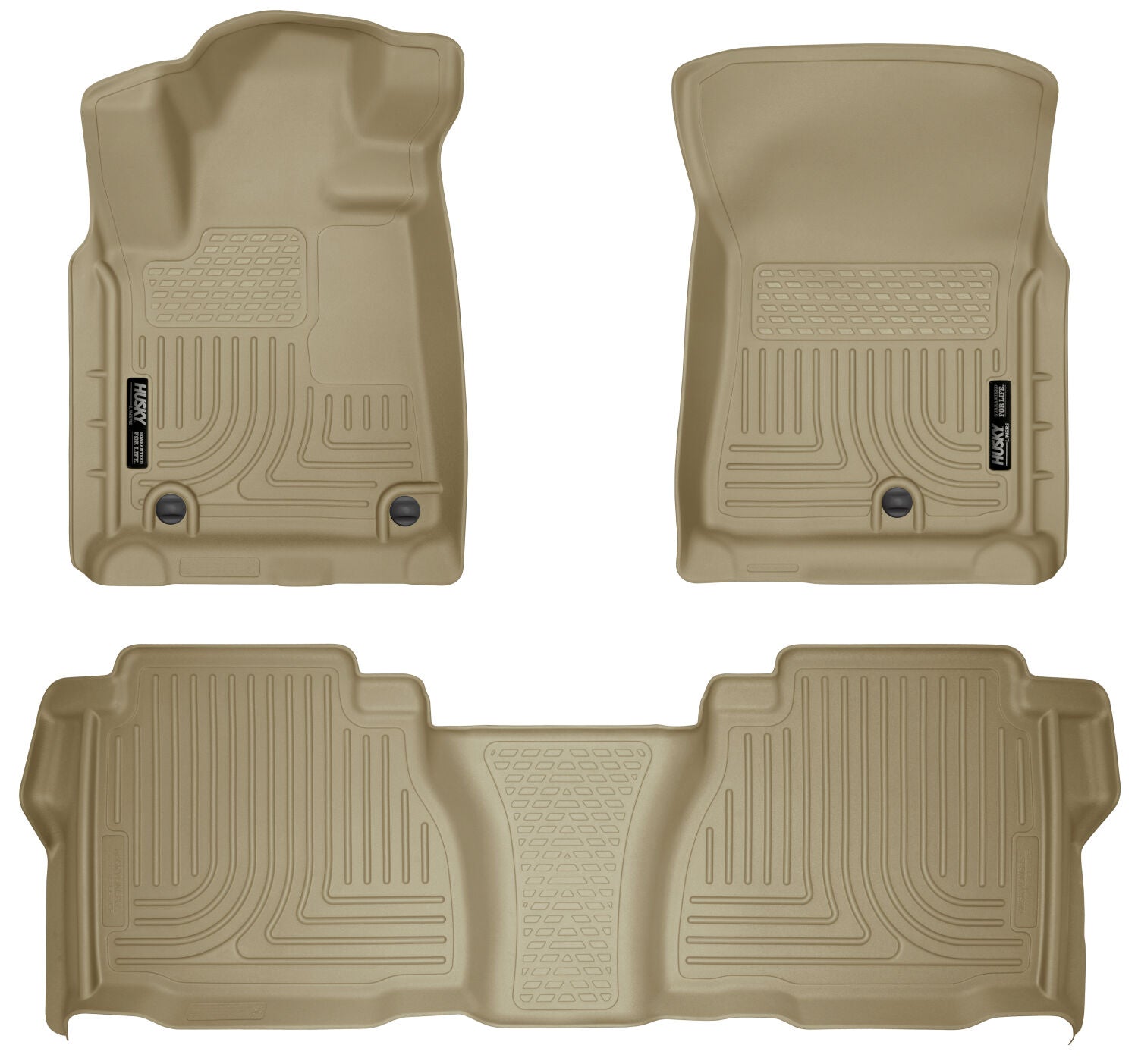 Weatherbeater Front & 2nd Seat Floor Liners (Footwell Coverage) For 2007-2011 Tundra Tan Husky Liners