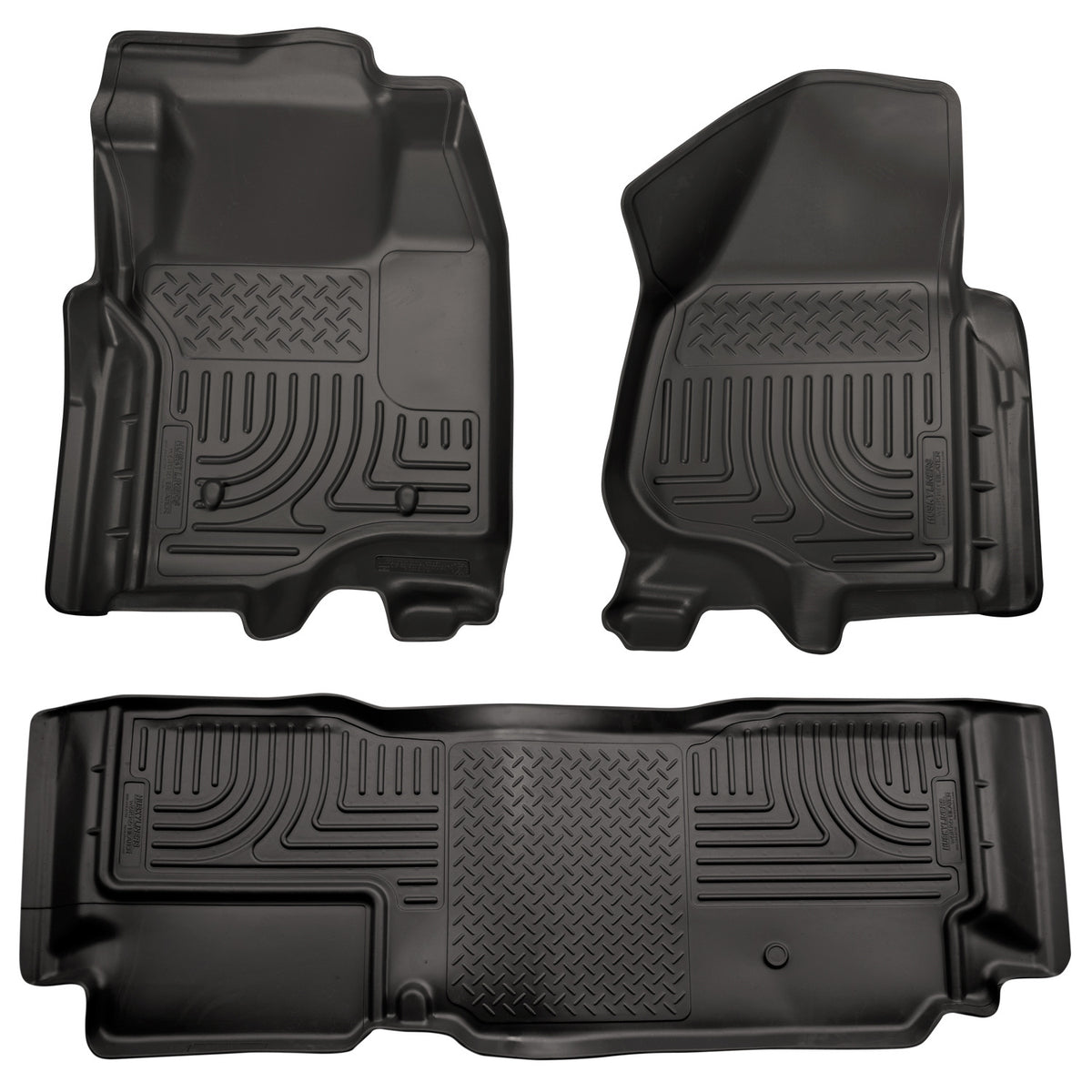 Weatherbeater Front & 2nd Seat Floor Liners (Footwell Coverage) For 2011-2012 F-250/F-350 Super Duty Husky Liners