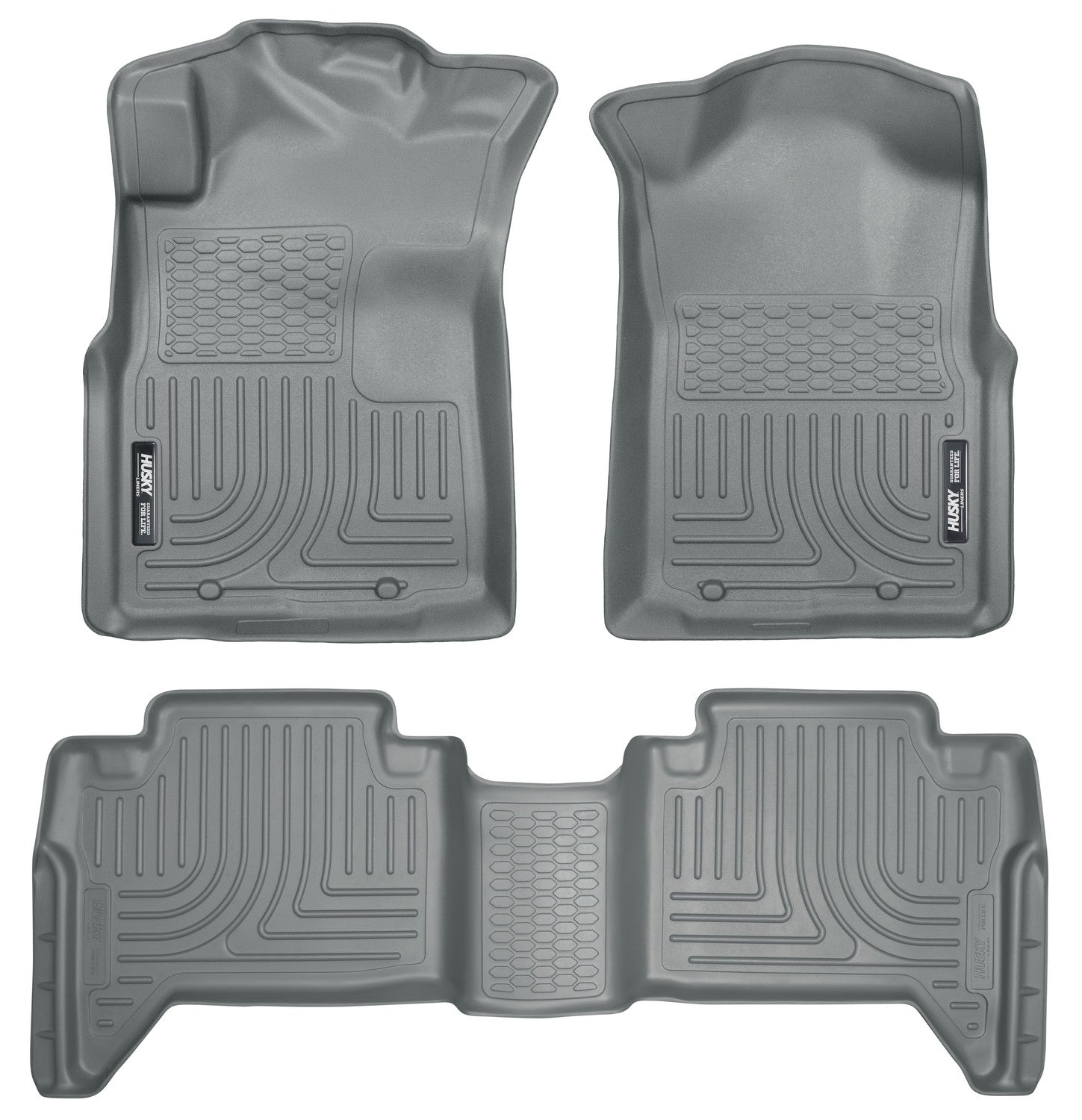 Weatherbeater Front & 2nd Seat Floor Liners (Footwell Coverage) For 2005-2015 Tacoma Grey Husky Liners