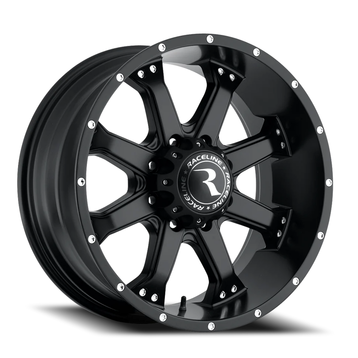 Aluminum Wheels 17x9 Assault 991B Satin Black 0 Offset 5 on 139.7 Bolt Pattern 106.5 Bore Raceline