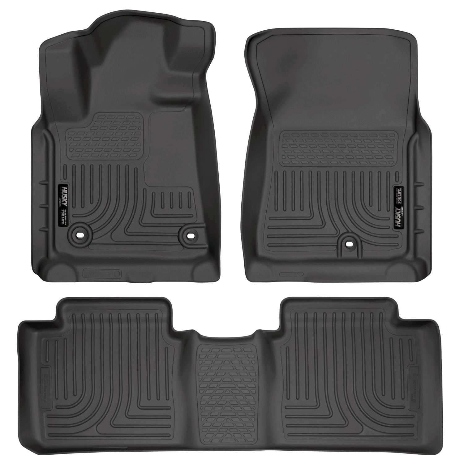 Weatherbeater Front & 2nd Seat Floor Liners (Footwell Coverage) For 2014-2021 Tundra Extended Cab Husky Liners