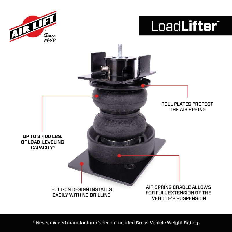 Air Lift 20-25 Jeep Gladiator (4WD) LoadLifter 5000 Air Spring Kit w/ Cradle