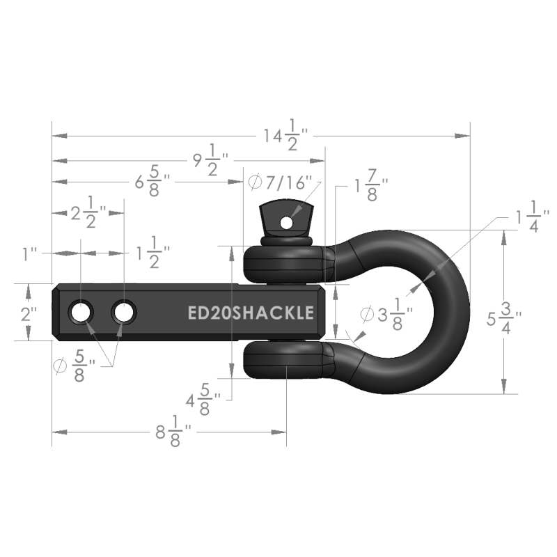 BulletProof Hitches 2.0" Extreme Duty Receiver Shackle Model ED20SHACKLE
