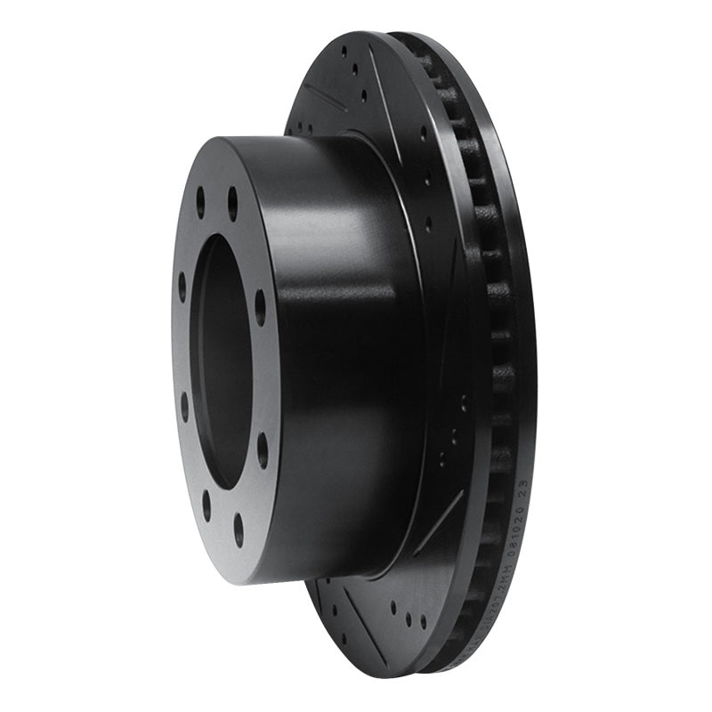 R1 99-05 Ford F-350 Super Duty 2WD Rear Right Drilled & Slotted Black Brake Rotor