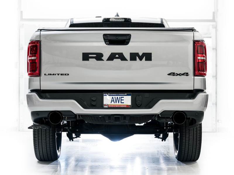AWE Tuning 25+ RAM 1500 3.0TT 0FG Cat-Back Touring Exhaust - Diamond Black Tips