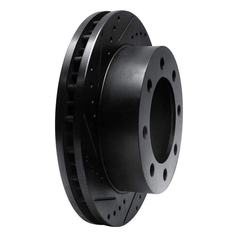 R1 99-99 Ford F-250 4WD (Super Duty) Front Left Drilled & Slotted Black Brake Rotor