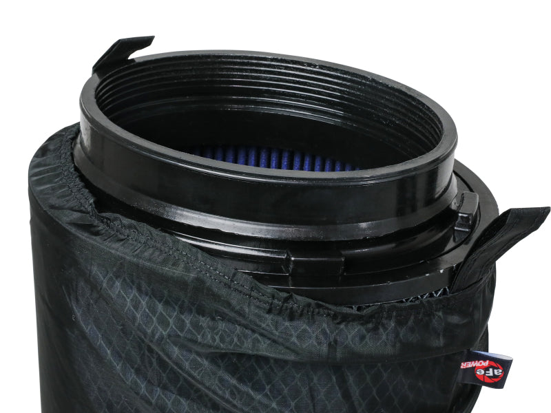 Polyester pre-filter designed for AFE air filters, featuring a durable black cover and secure fit for enhanced filtration.