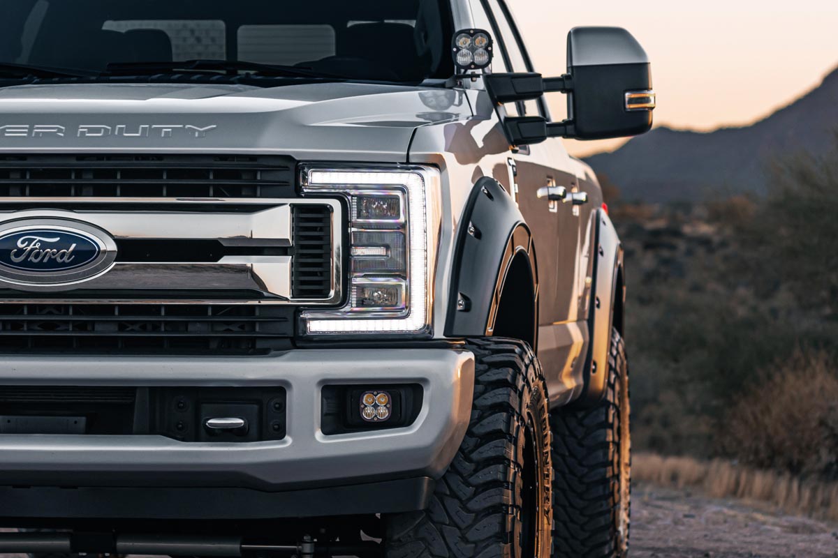 Defender Pocket Fender Flares Flat Black Ford Super Duty 2WD/4WD (17-22) Rough Country