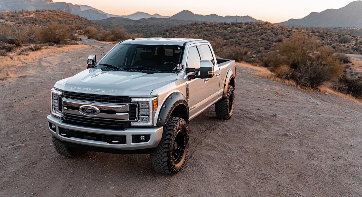 Defender Pocket Fender Flares Flat Black Ford Super Duty 2WD/4WD (17-22) Rough Country
