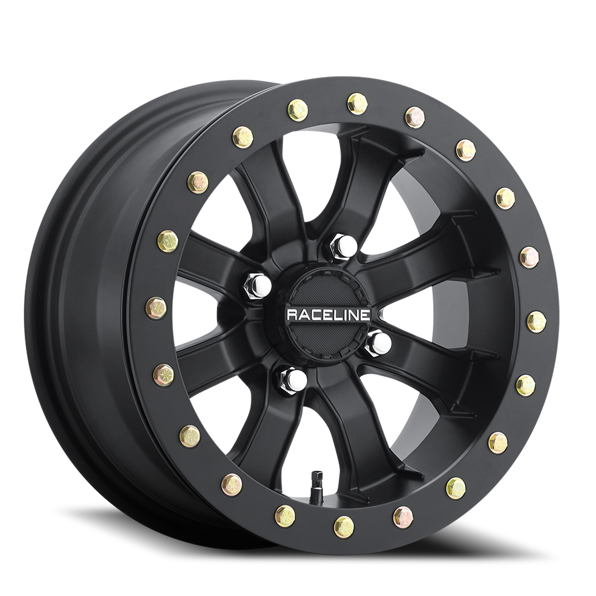 Aluminum Wheels 15x7 Black Mamba Beadlock UTV A71B Satin Black 0 Offset 4 on 137 Bolt Pattern Raceline