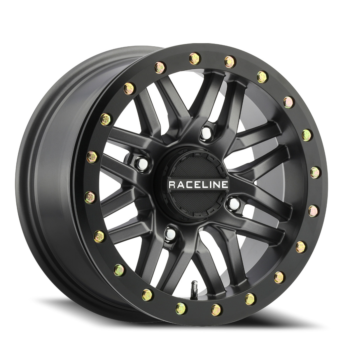 Aluminum Wheels 14x7 Ryno Beadlock UTV A91G Matte Dark Gunmetal Grey 10 Offset 4 on 156 Bolt Pattern 134.3 Bore Raceline