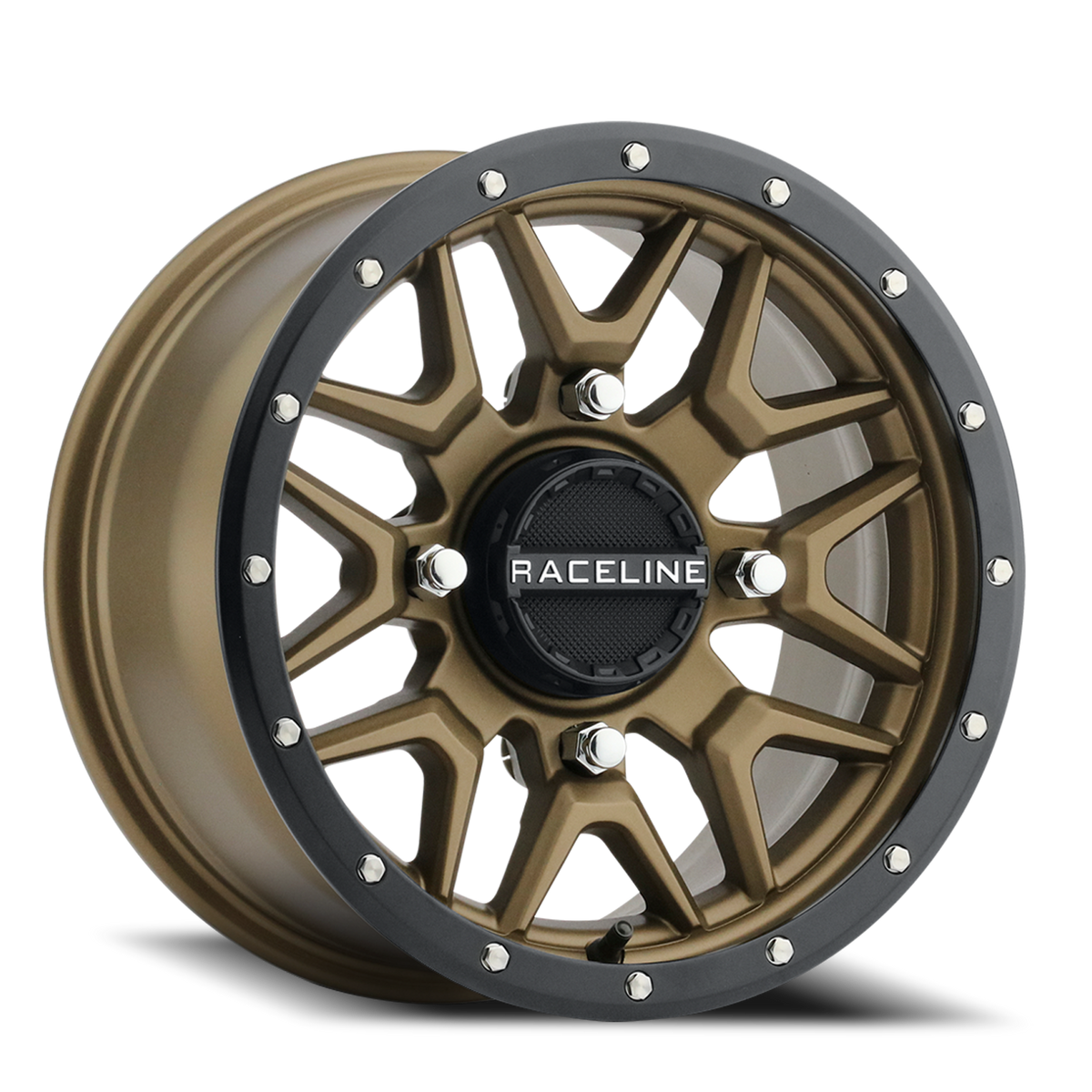 Aluminum Wheels 14x7 Krank Simulated Beadlock UTV A94BZ Satin Bronze 10 Offset 4 on 137 Bolt Pattern Raceline