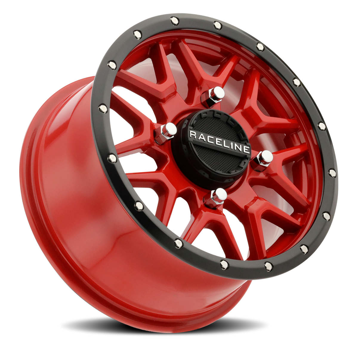 Aluminum Wheels 15x7 Krank Simulated Beadlock UTV A94R Red 10 Offset 4 on 156 Bolt Pattern Raceline