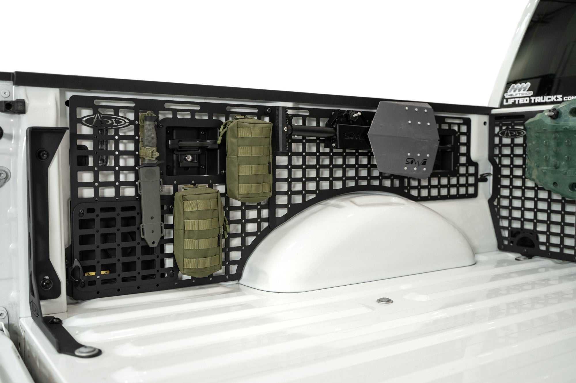 2021+ Ford F-150, F-150 Raptor 66 Inch Bed Bed Side Molle Passenger Side Center Only In Hammer Black Addictive Desert Designs