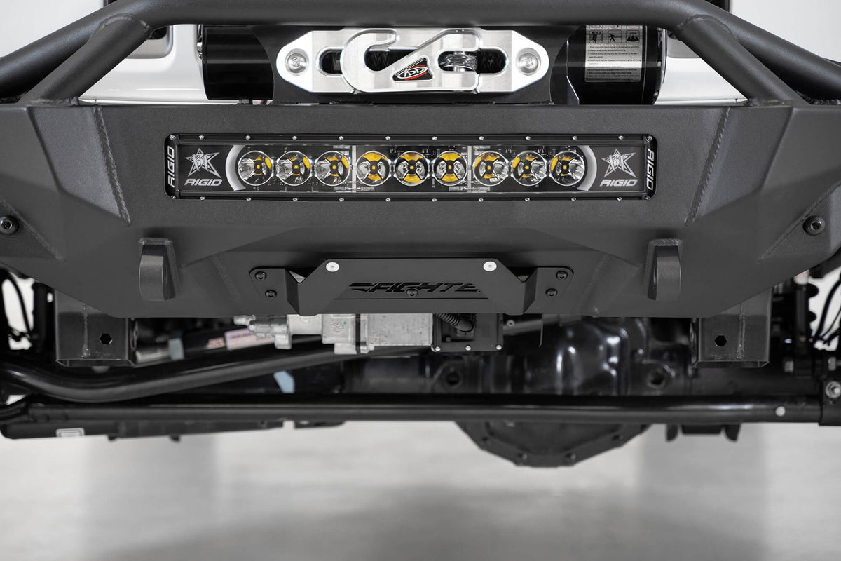 2007+ Jeep JL JLU JT Wrangler, Gladiator Stealth Fighter Front Bumper License Plate Bracket Addictive Desert Designs