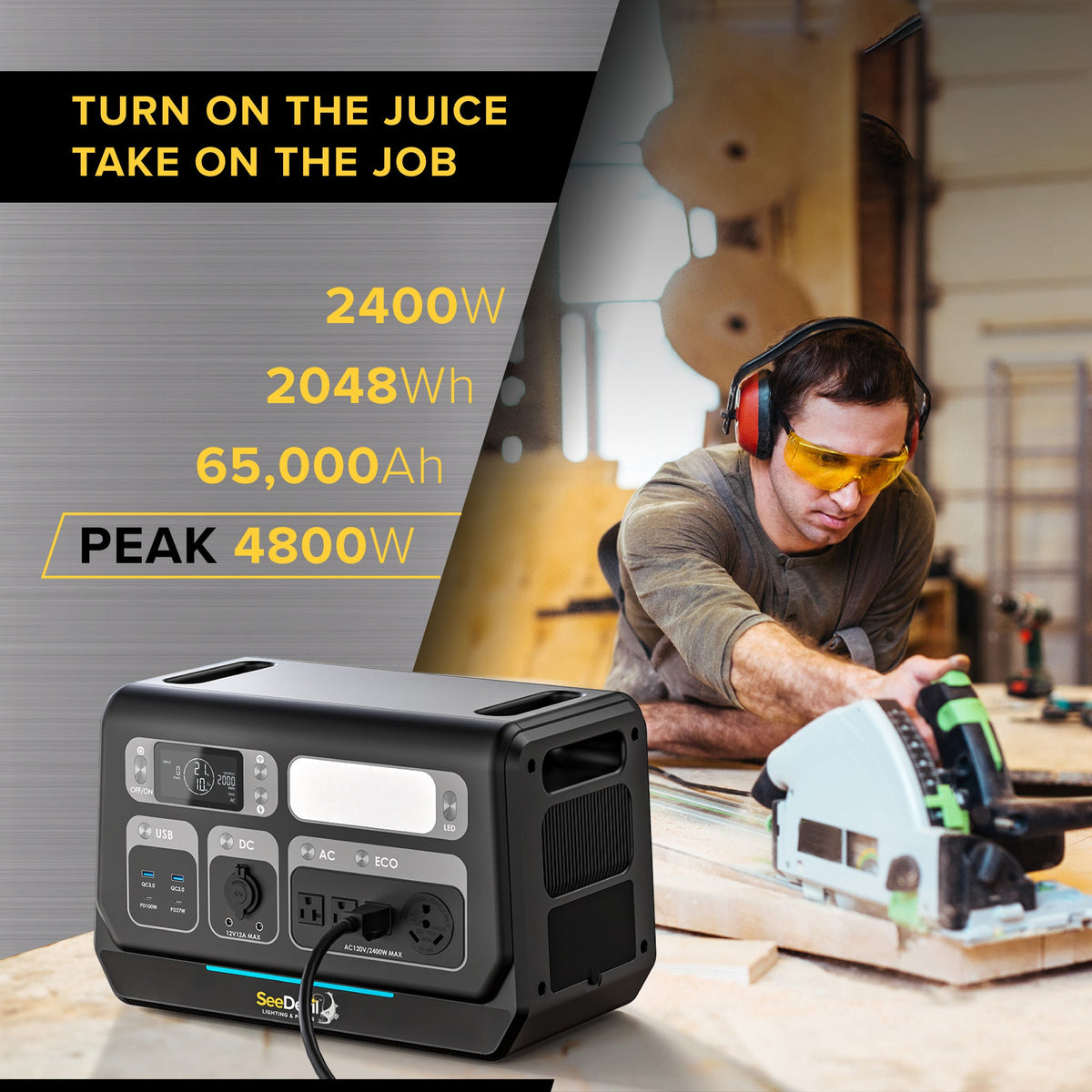 SeeDevil 2400W 2048Wh Portable Power Station