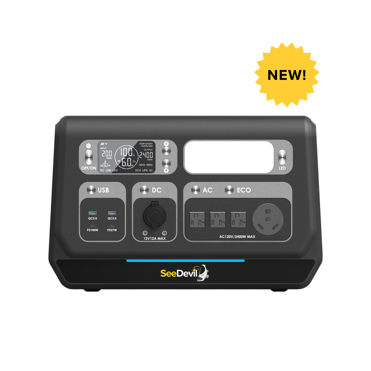 SeeDevil 2400W 2048Wh Portable Power Station