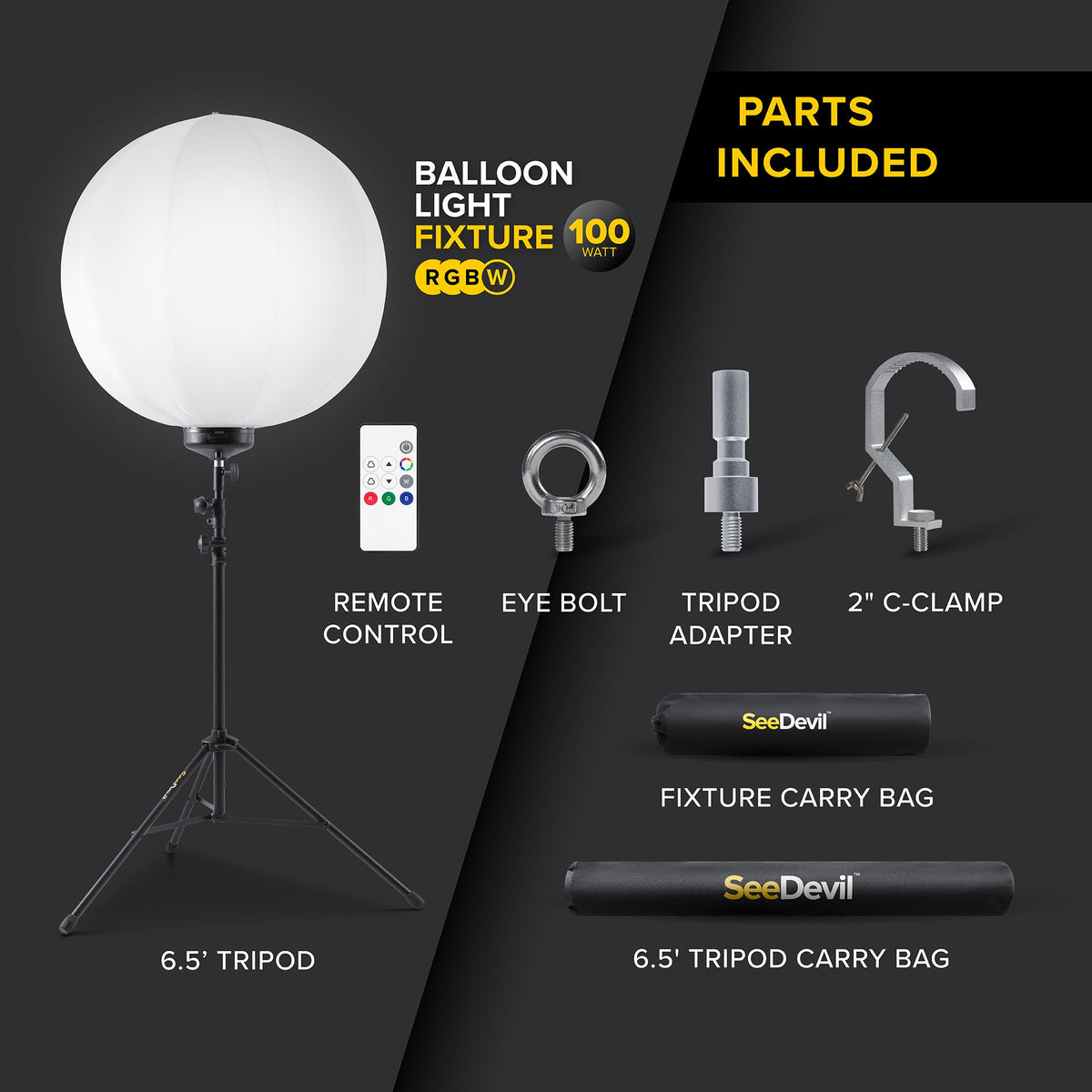 SeeDevil G3 100 Watt RGBW Balloon Light Kit