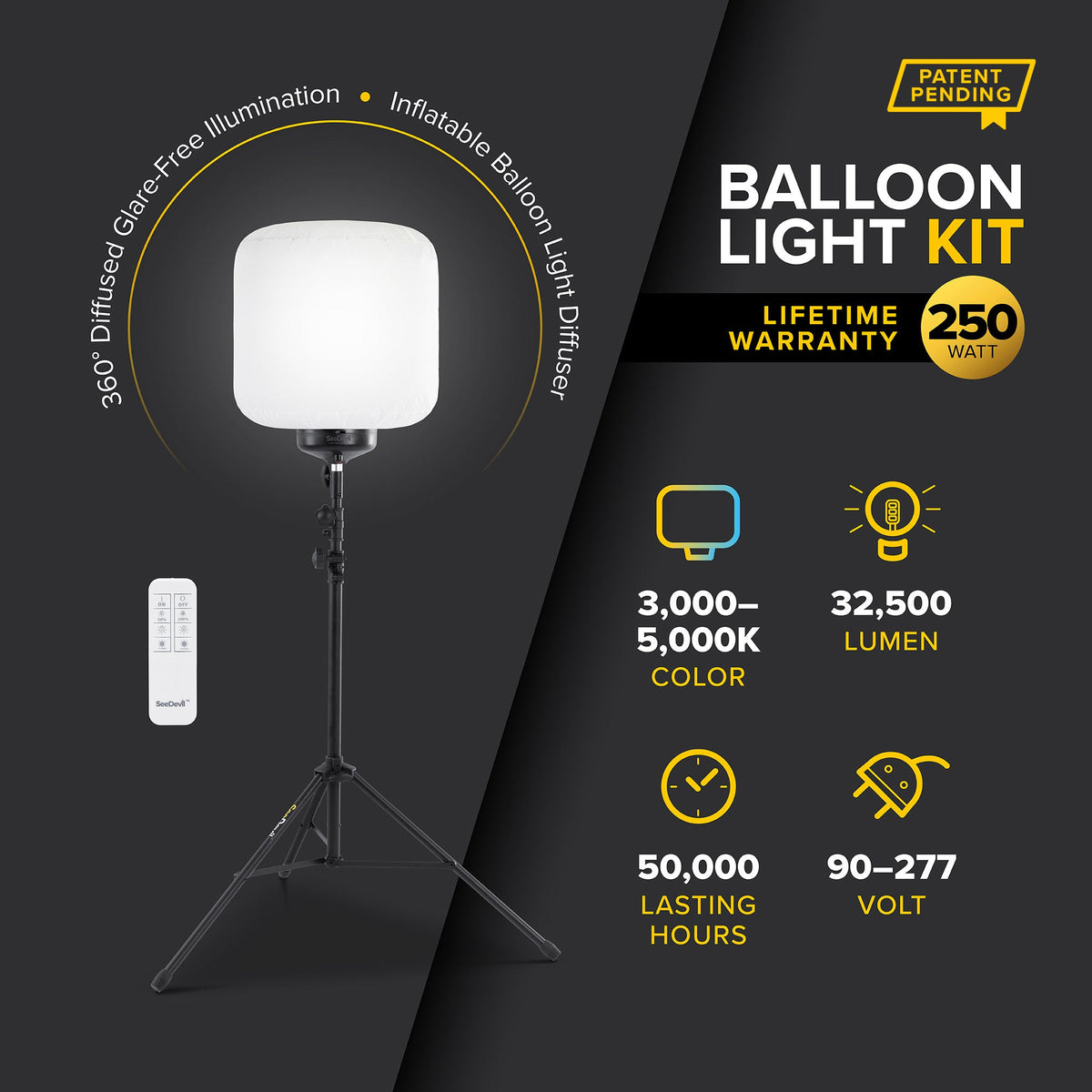 SeeDevil G3 250 Watt Balloon Light Kit