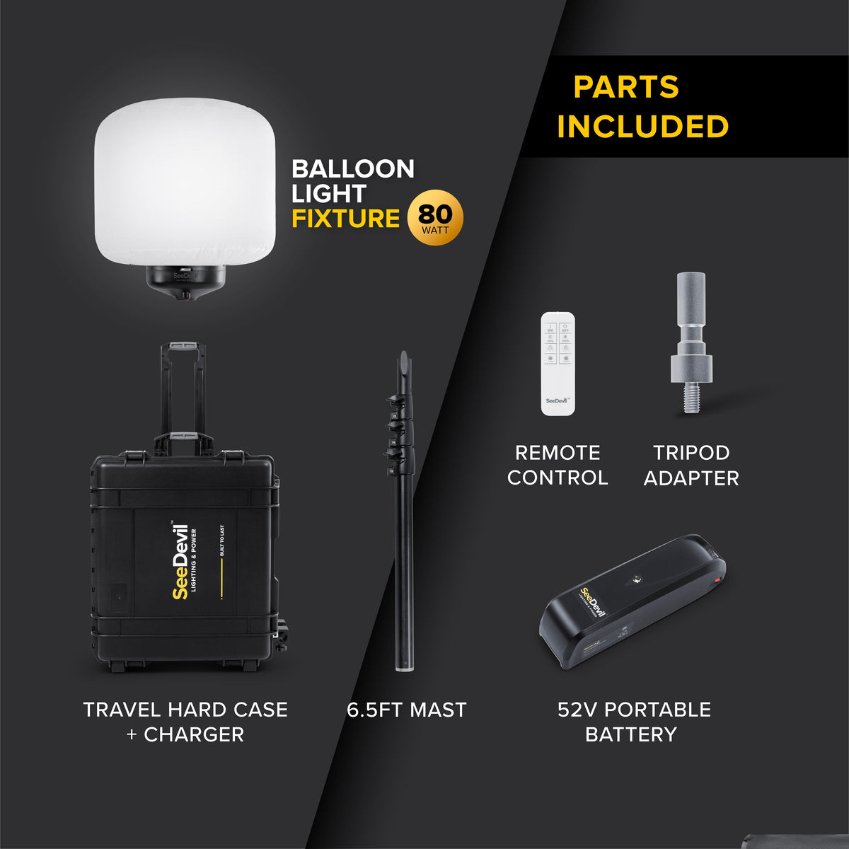 SeeDevil G3 80 Watt DC Rechargeable Quick-Pack Kit