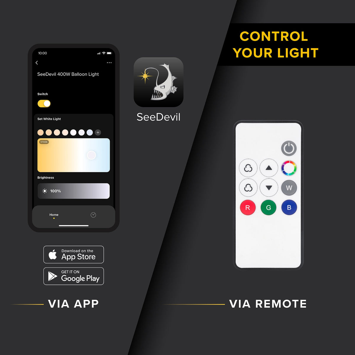 SeeDevil G3 100 Watt RGBW Balloon Light Fixture