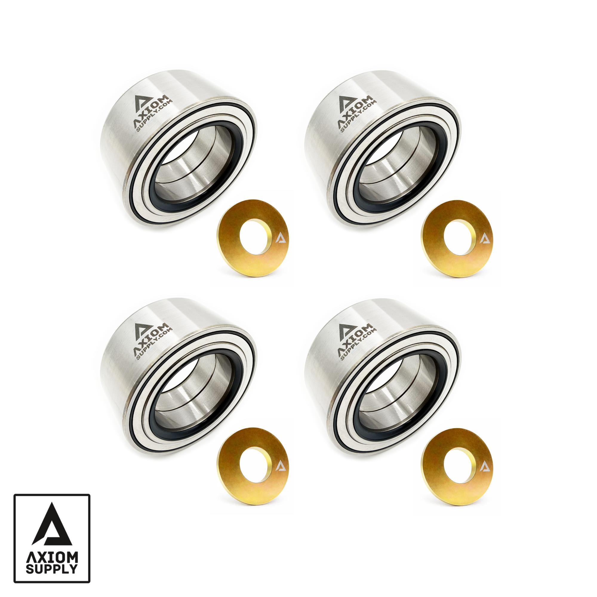 Axiom Supply Polaris Lifetime Warranty Wheel Bearing 4 Pack w/ Axle Washers RZR XP 2014 - 2023