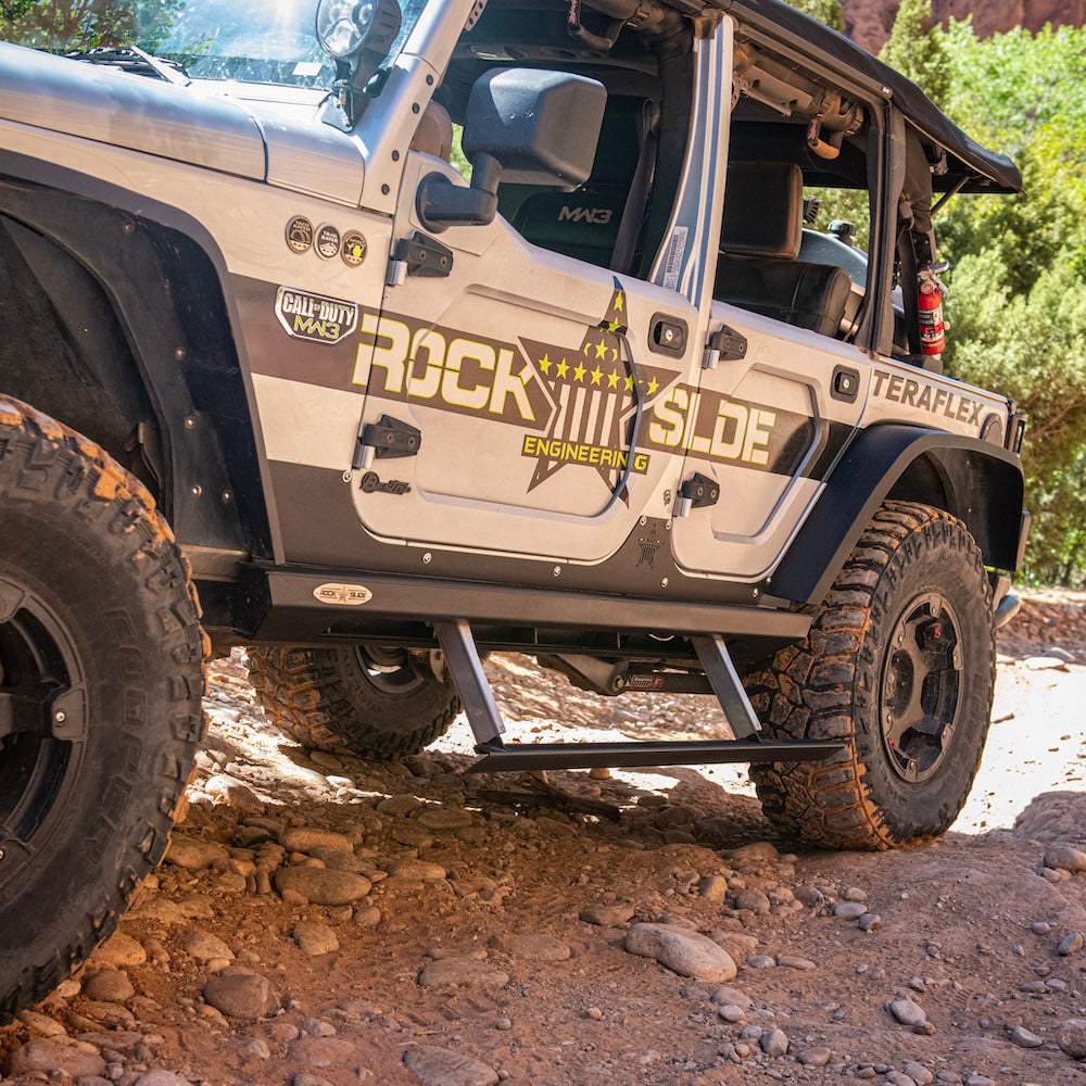 Jeep JK Side Step Slider Set For 07-18 Wrangler JK 4 Door Models Set Rock Slide Engineering