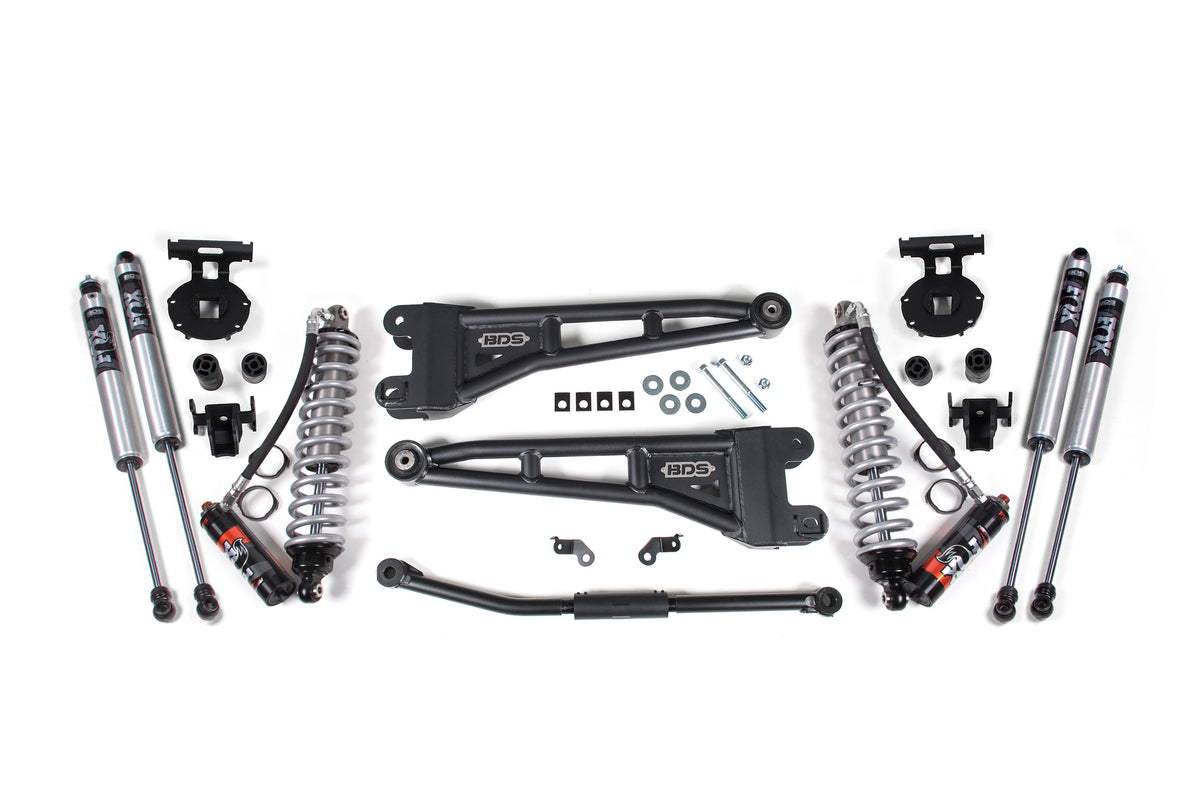 2.5 Inch Lift Kit w/ Radius Arm Coil-Over Conversion Ford F250/F350 Super Duty 11-16 4WD Diesel 4 Inch Block Kit FOX 2.5 Performance Elite
