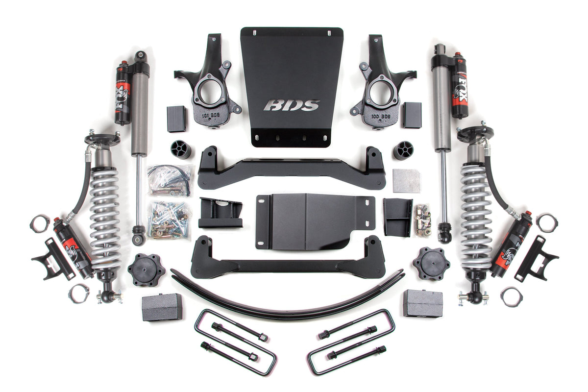 2007-2013 GM 1500 4wd 6 Inch Suspension Lift Kit 5.5 Inch Rear Leaf Spring 2.5 PES C/O Front 2.5 PES P/B Rear BDS Suspension