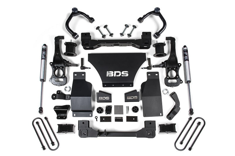 25-Up Silverado/Sierra 1500 4WD 4 Inch Suspension Lift Kit V8 Gas 3 Inch Rear Block Spacer Front Fox 2.0 PS Rear BDS Suspension