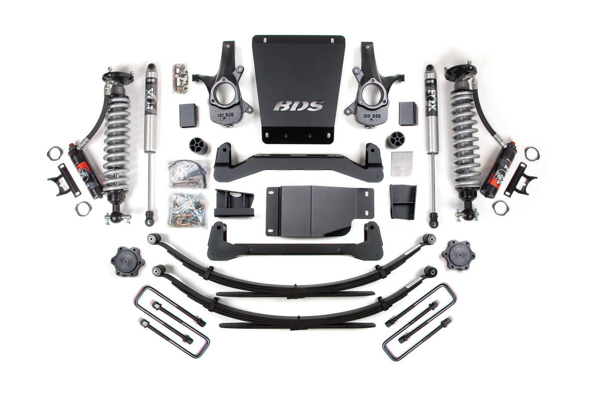 4 Inch Lift Kit FOX 2.0 Performance Elite Leaf Spings Coil-Over 07-13 Silverado/Sierra 1500 4WD BDS Suspension