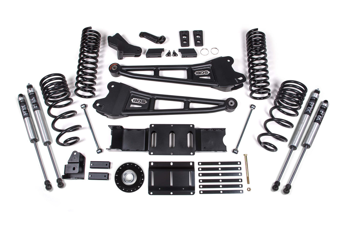 2025 Ram 2500 4WD (Diesel) 6 Inch Radius Arm Suspension Lift Kit, 4.5 Inch Rear Lift, Coil Spring - Fox 2.0 IFP PS Shocks BDS Suspension