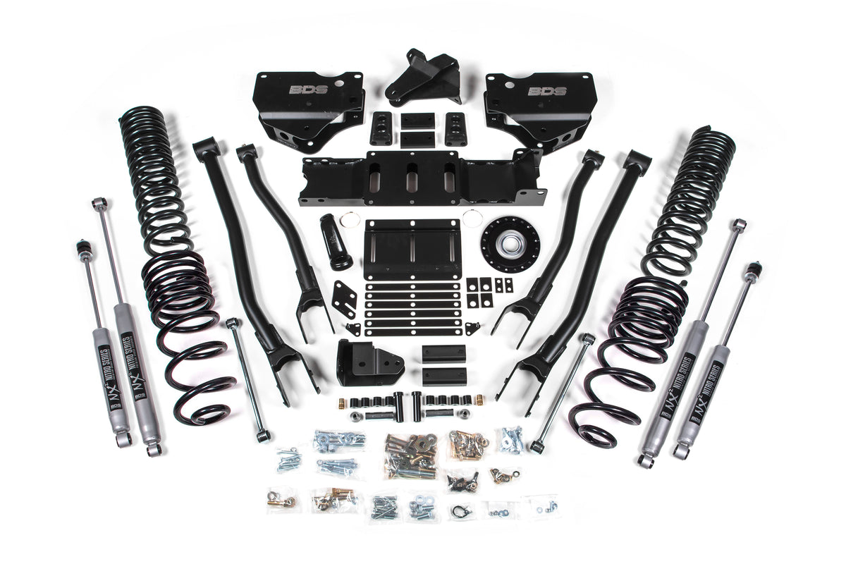 2025 Ram 2500 4WD (Diesel) 4 Inch 4-Link Suspension Lift Kit W/ Indexing Ring, 2.5 Inch Rear Lift, Coil Spring - NX2 Shocks BDS Suspension