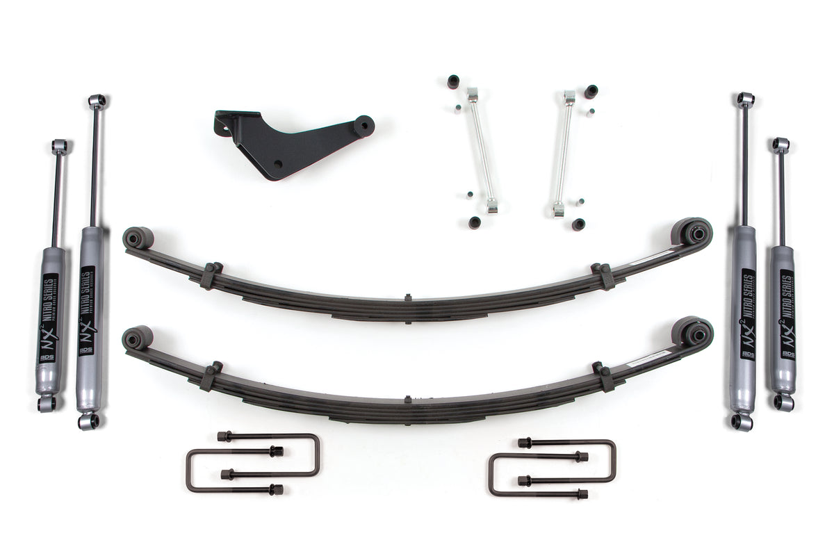 2 Inch Leveling Kit Ford F250/F350 Super Duty 99-04 4WD Square Front U Bolt NX2 Nitro Shocks