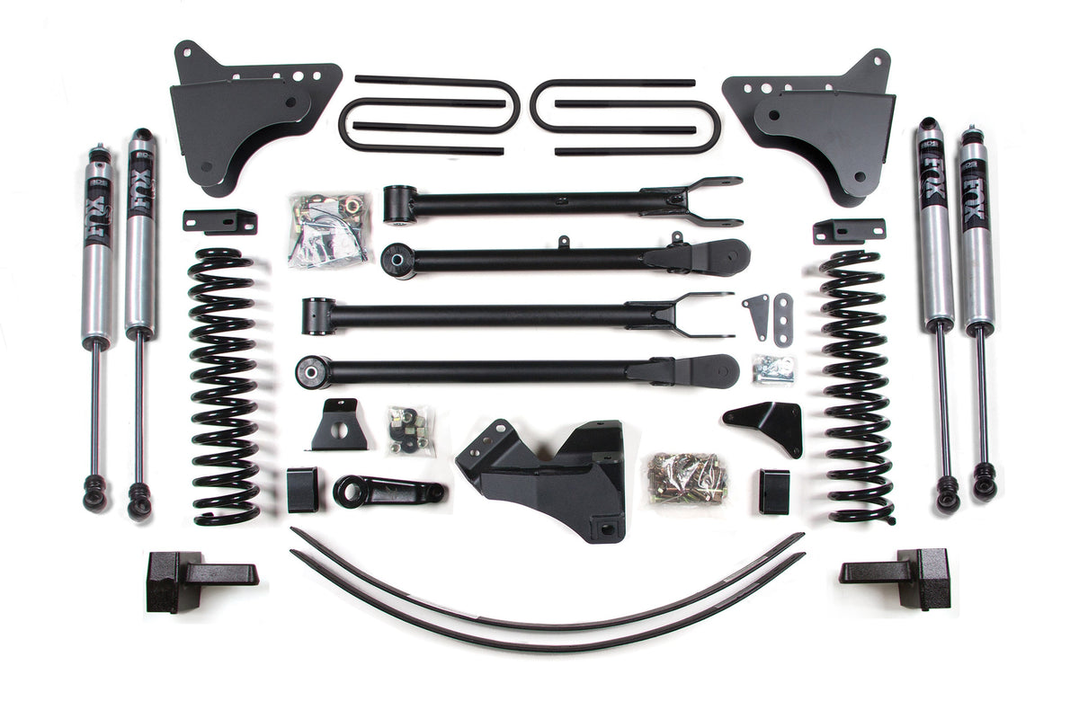 6 Inch Lift Kit w/ 4-Link Ford F250/F350 Super Duty 05-07 4WD Diesel 3 Inch Block Plus Add A Leaf Without Overload FOX 2.0 Performance