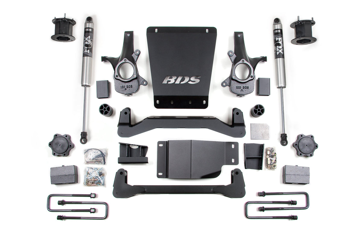 07-13 Chevrolet Silverado 1500 - GMC Sierra 1500 4WD 4.5 Inch Suspension Lift Kit, 4 Inch Rear Lift, Block, NX2 Nitro Series Shocks BDS Suspension