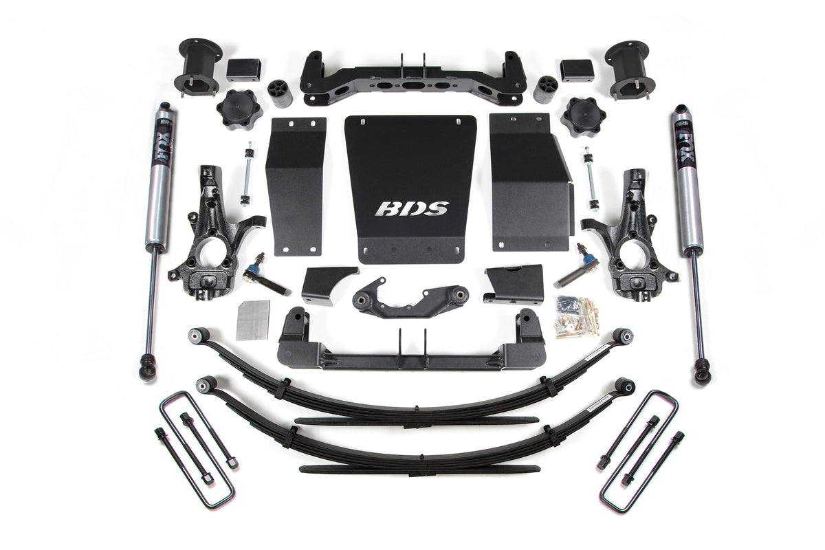 14-18 Chevrolet Silverado 1500 - GMC Sierra 1500 4WD 4.5 Inch Suspension Lift Kit (Cast Steel), 4 Inch Rear Lift, Leaf Springs, Fox 2.0 IFP Performance Series Shocks BDS Suspension