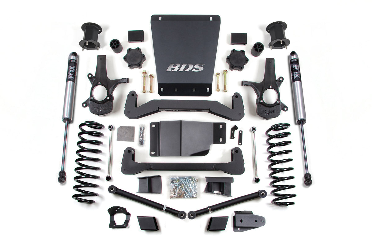 07-14 Chevrolet SUV - GMC SUV 4WD 6 Inch Suspension Lift Kit, 5 Inch Rear Lift, Coil Spring, Fox 2.0 IFP Performance Series Shocks BDS Suspension