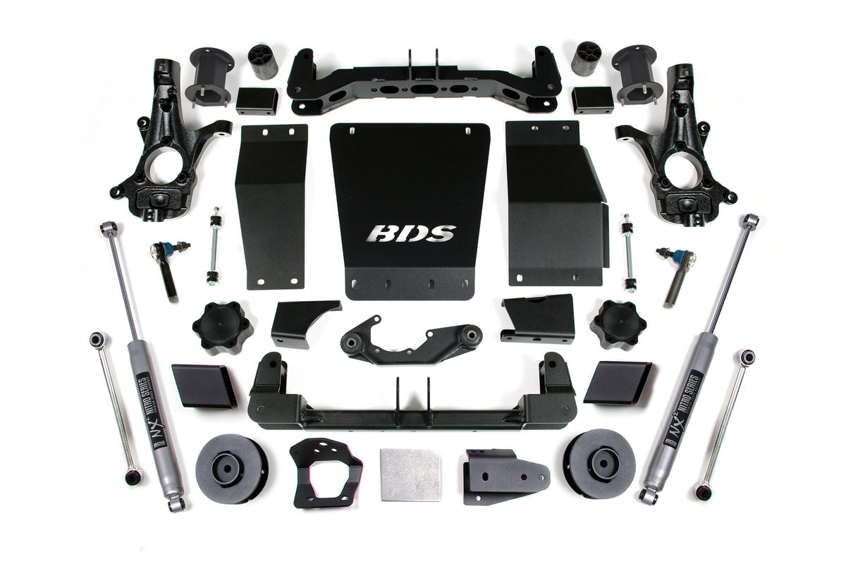 15-20 Chevrolet SUV - GMC SUV 4WD 4.5 Inch Suspension Lift Kit (Aluminum / Stamped Steel), 3 Inch Rear Lift, Spacer, NX2 Nitro Shocks BDS Suspension