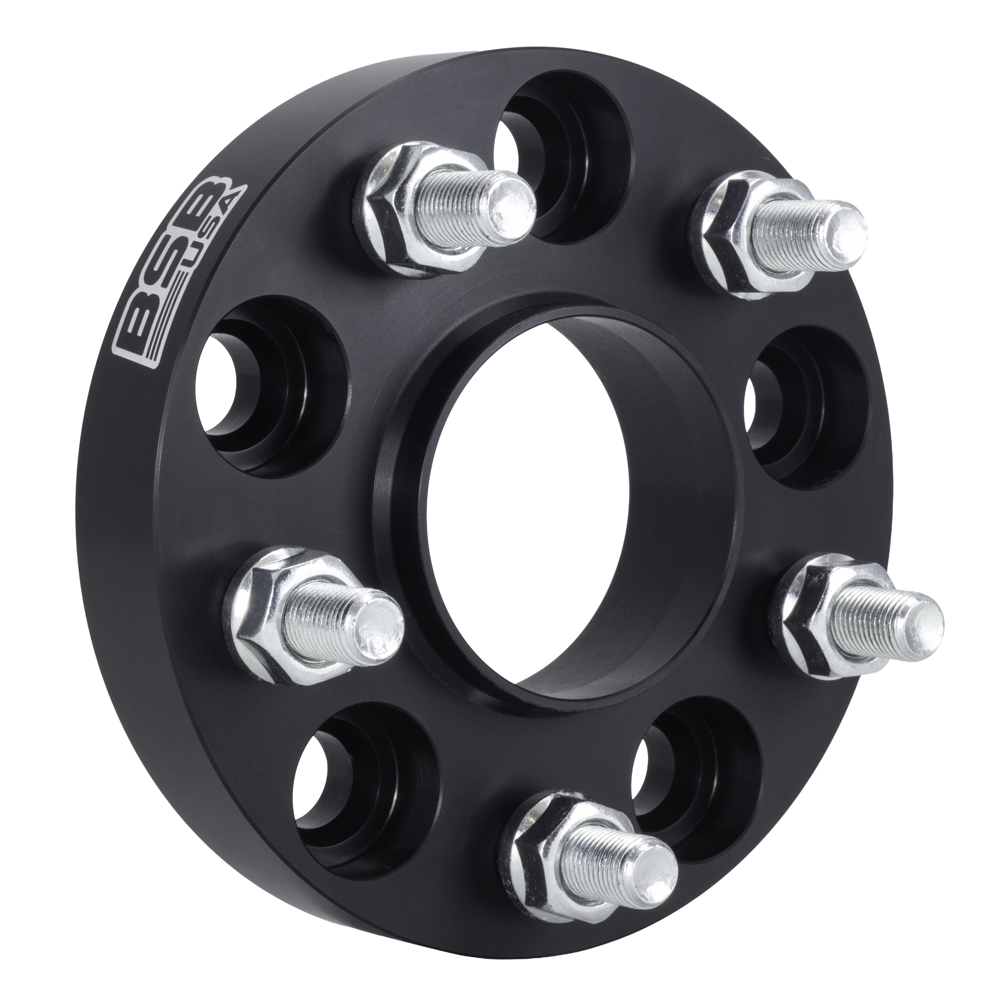 American Made 1.25" 5x4.5 Wheel Spacers For Jeep Wrangler TJ YJ Cherokee XJ - Hubcentric, 71.5mm Hub, 1/2x20 Studs, Black, Made in the USA