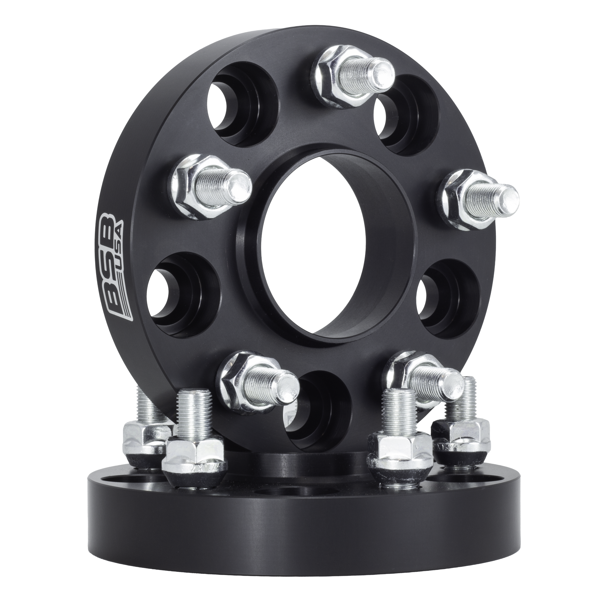 American Made 1.25" 5x4.5 Wheel Spacers For Jeep Wrangler TJ YJ Cherokee XJ - Hubcentric, 71.5mm Hub, 1/2x20 Studs, Black, Made in the USA