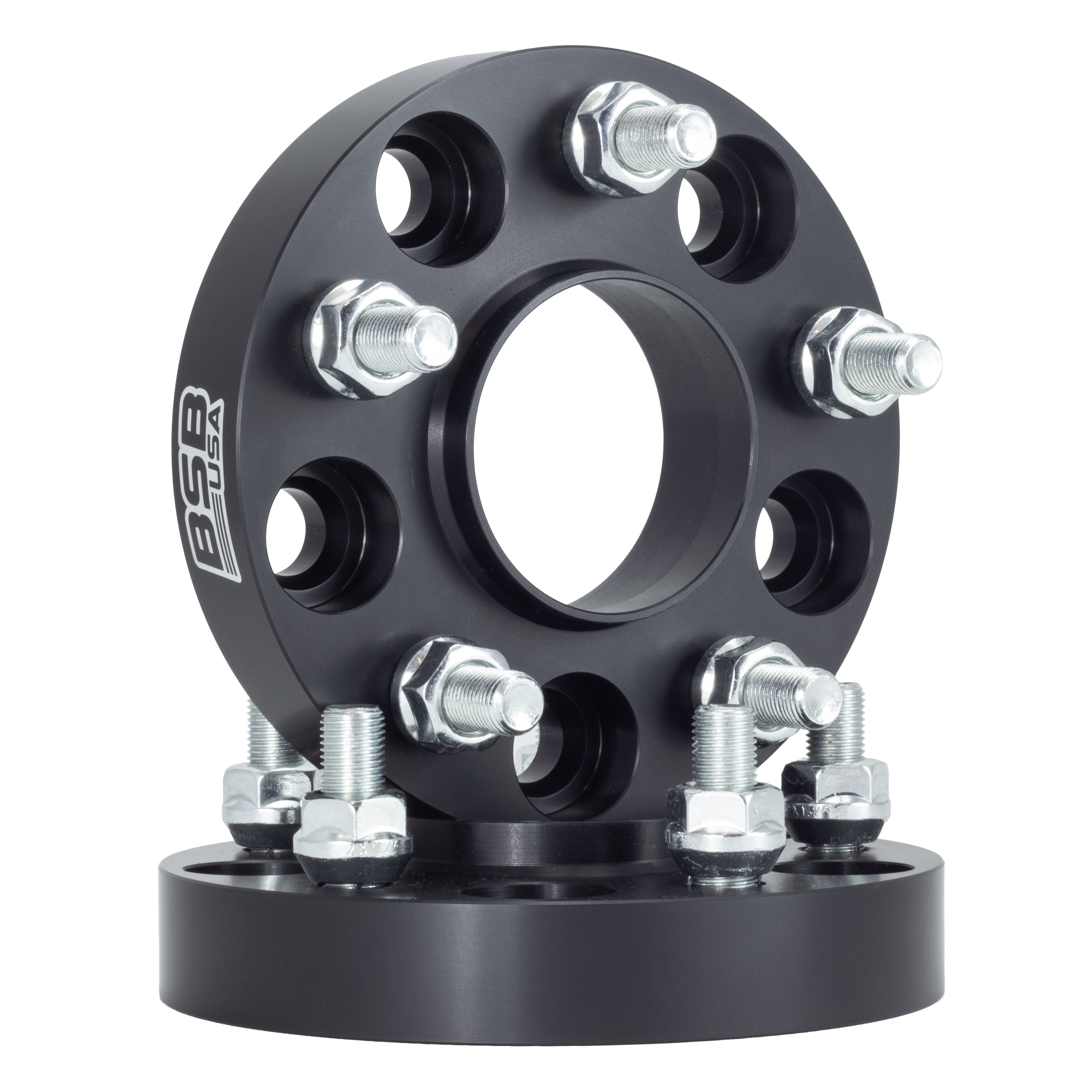American Made 1" 5x4.5 Wheel Spacers For Nissan GT-R 370z Infiniti G35 Q50 - Hubcentric, 66.1mm Hub, 12x1.25 Studs, Black, Made in the USA