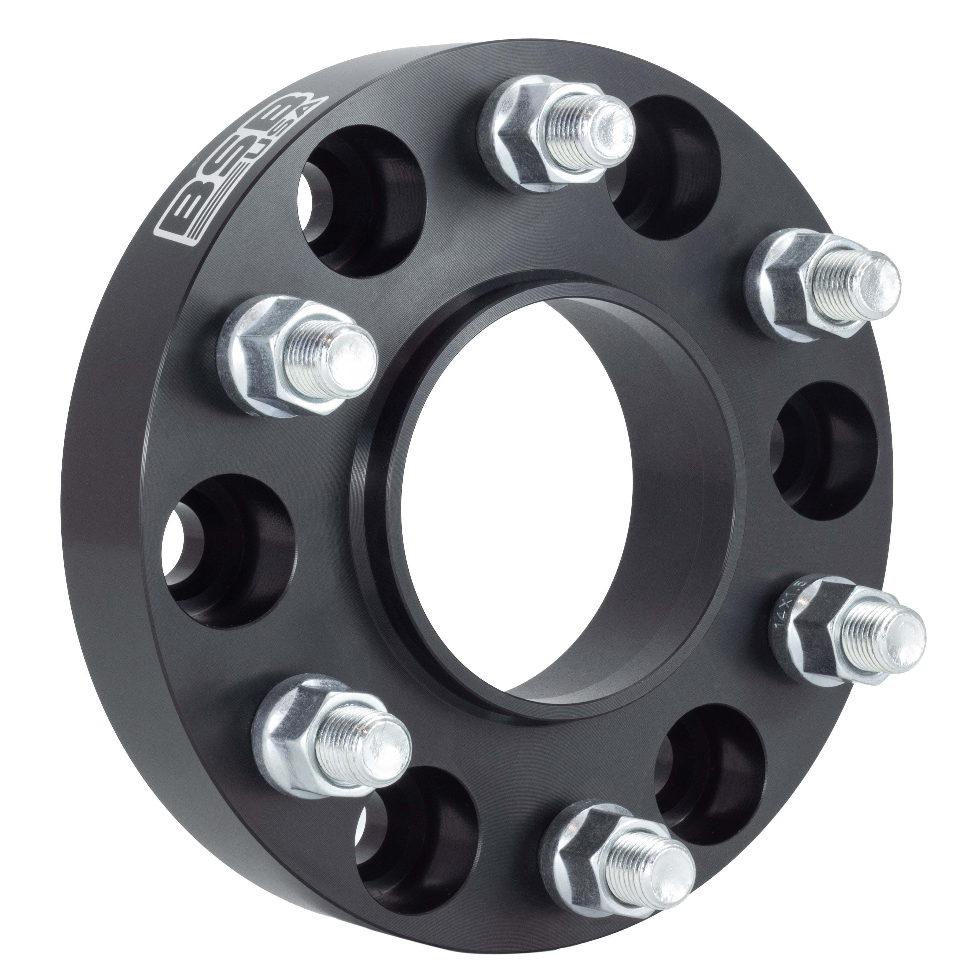 American Made 1.25" 6x5.5 Wheel Spacers For Tesla Cybertruck - Hubcentric, 84.1mm Hub, 14x1.5 Studs, Black, Made in the USA