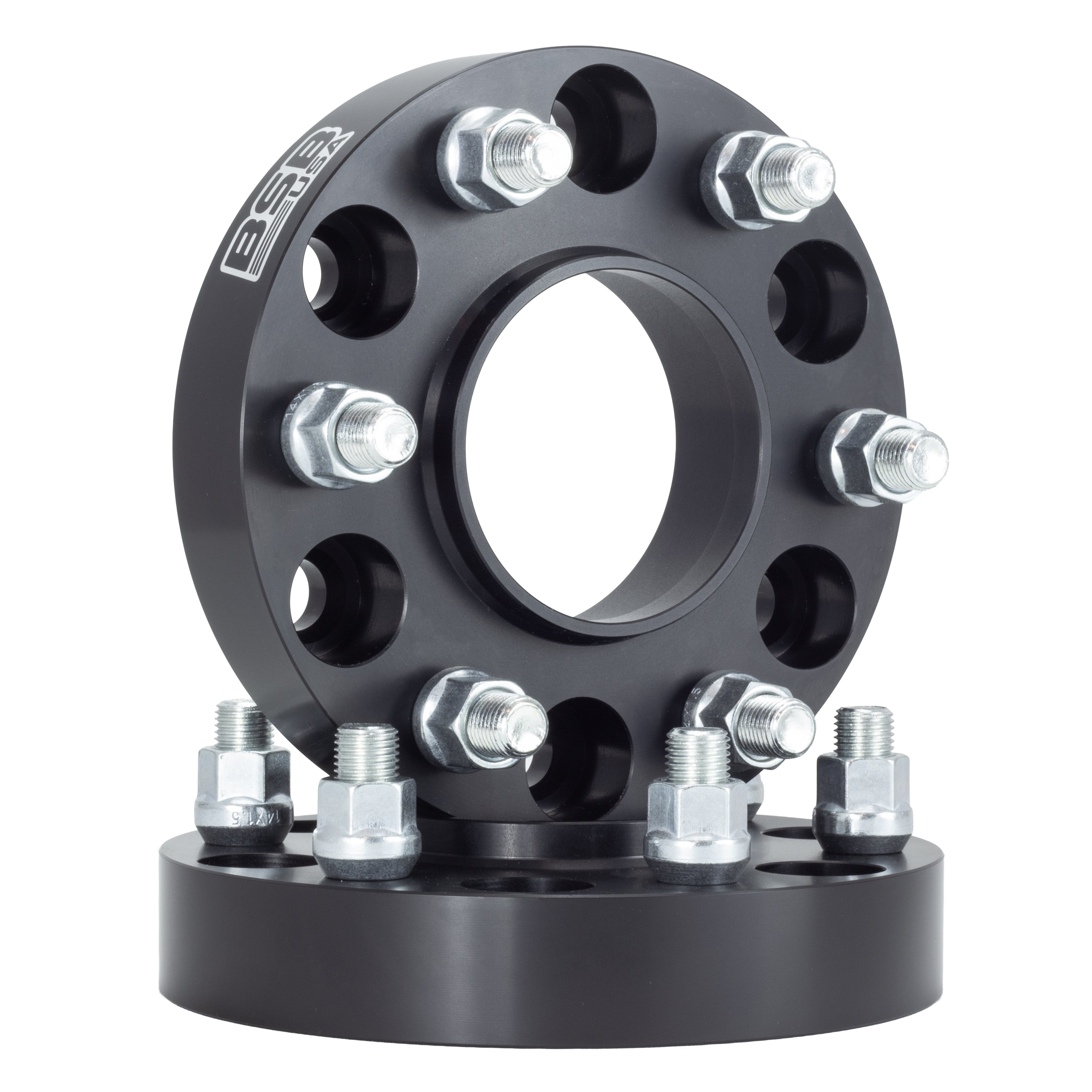 American Made 1.5" 6x5.5 Wheel Spacers For Tesla Cybertruck - Hubcentric, 84.1mm Hub, 14x1.5 Studs, Black, Made in the USA