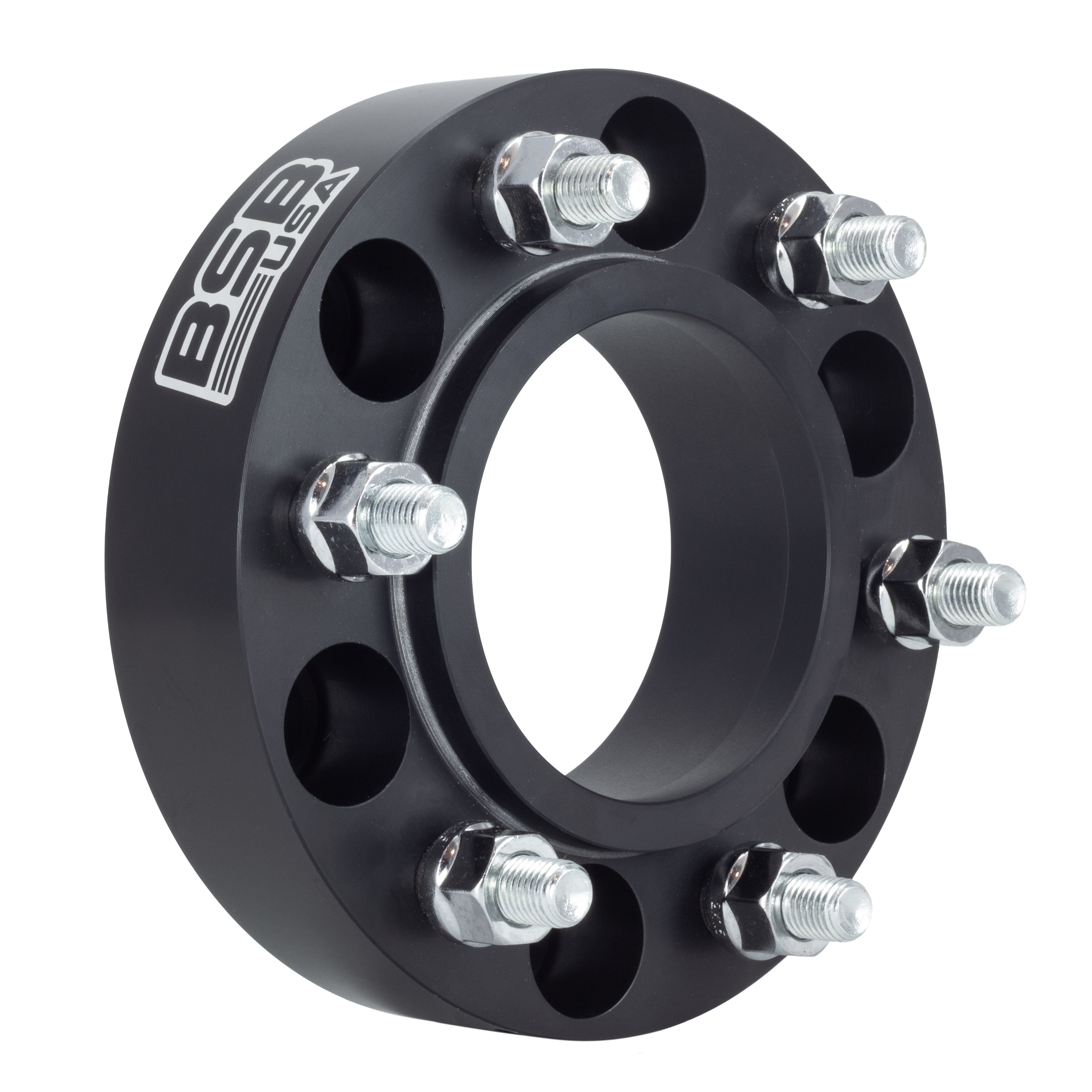 American Made 1" 6x5.5 Hubcentric Adapter Spacer For Bronco 2021-2025 and Ranger 2019+ - Hubcentric, 93.1mm to 106mm Hub, 12x1.5 Studs, Black, Made in the USA